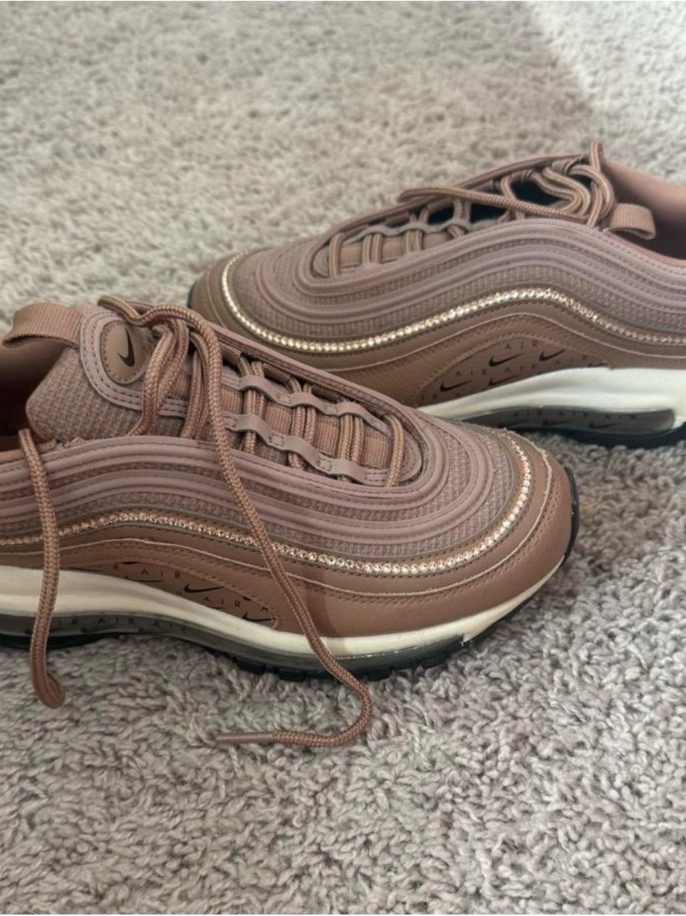 Nike Women’s Air Max 97 Sneakers - Taupe Brown with diamond light brown Trim